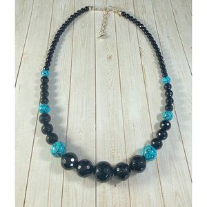 Jay King DTR 925 Midnight Chalcedony Blue Turquoise Beaded Necklace Signed